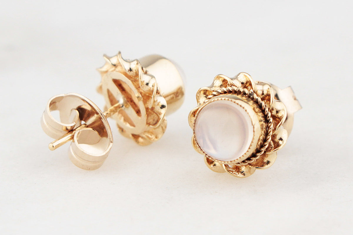 VINTAGE MOONSTONE EARRINGS 9ct GOLD