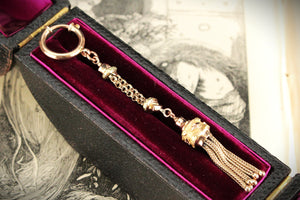 ANTIQUE EDWARDIAN c1900 TASSEL FOB PENDANT 9ct GOLD