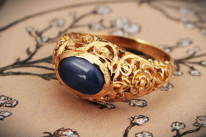 VINTAGE CABOCHON 1.97ct SAPPHIRE 18ct GOLD