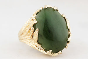 VINTAGE c1960’s JADE RING 14ct GOLD