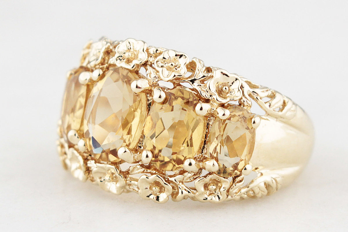 VINTAGE CITRINE RING 9ct GOLD