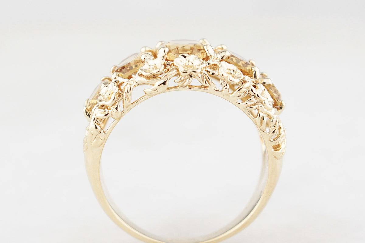 VINTAGE CITRINE RING 9ct GOLD