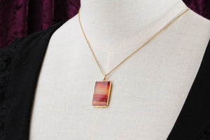 ANTIQUE AUSTRALIAN BANDED AGATE PENDANT 9ct GOLD