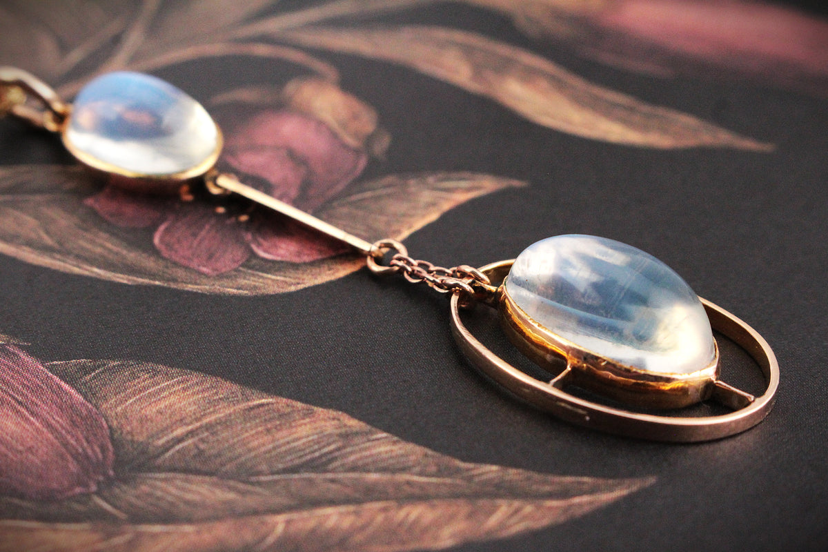 ANTIQUE EDWARDIAN MOONSTONE PENDANT 9ct GOLD