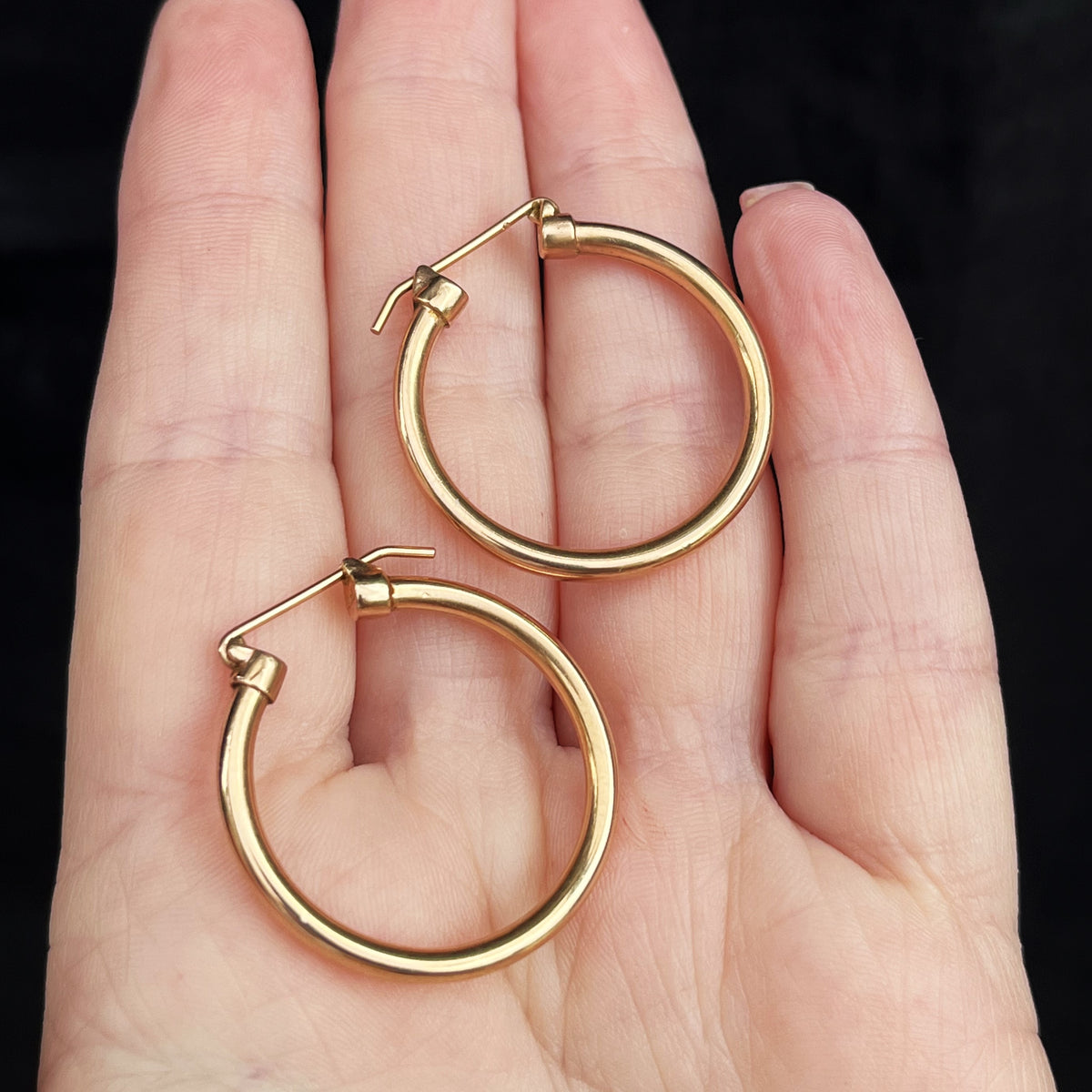 ANTIQUE EDWARDIAN HOOP EARRINGS 9ct GOLD
