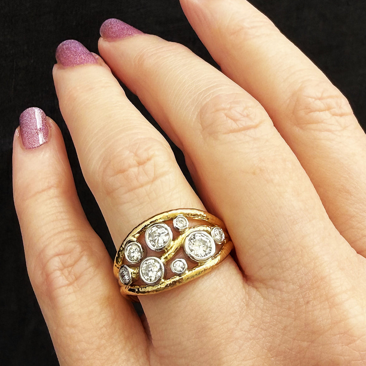 MID-CENTURY 1.16ct DIAMOND RING 18ct GOLD &amp; PLATINUM