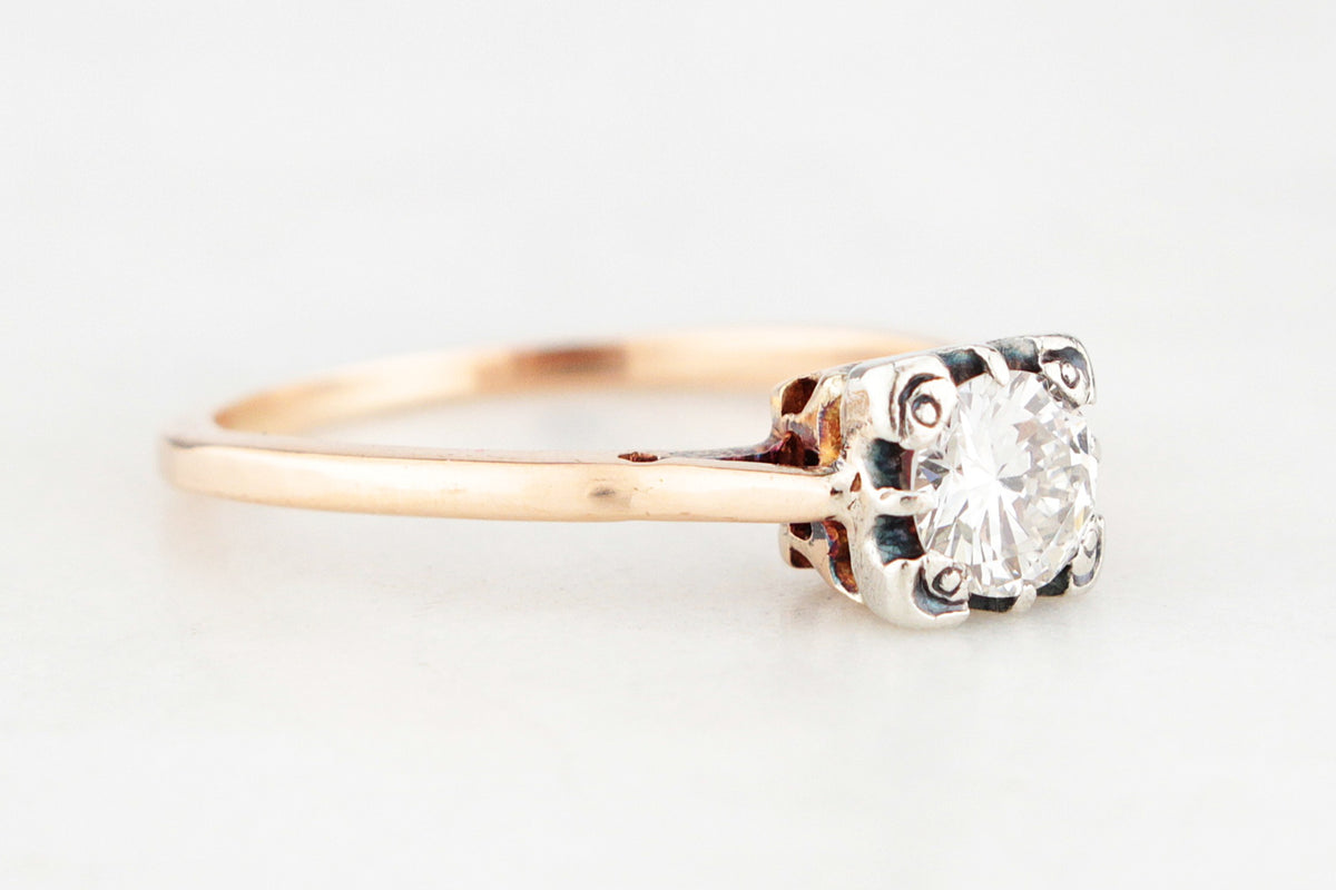 ANTIQUE .40ct SOLITAIRE DIAMOND RING 18ct GOLD