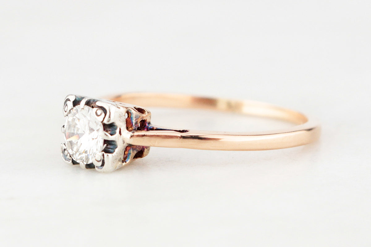 ANTIQUE .40ct SOLITAIRE DIAMOND RING 18ct GOLD