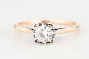 ANTIQUE .40ct SOLITAIRE DIAMOND RING 18ct GOLD