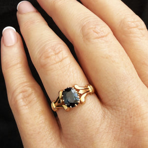 ANTIQUE EDWARDIAN 1.40ct SAPPHIRE RING 14ct GOLD