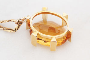 ANTIQUE LATE VICTORIAN/EARLY EDWARDIAN CITRINE PENDANT 15ct GOLD