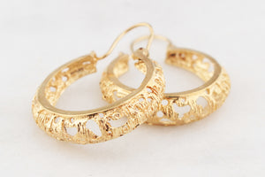 MID-CENTURY HOOP EARRINGS 14ct GOLD