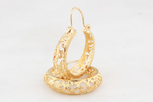 MID-CENTURY HOOP EARRINGS 14ct GOLD