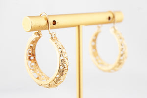 MID-CENTURY HOOP EARRINGS 14ct GOLD
