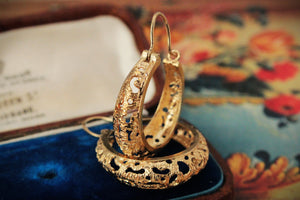 MID-CENTURY HOOP EARRINGS 14ct GOLD
