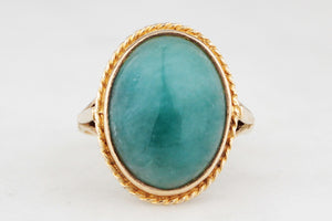 MID-CENTURY AVENTURINE QUARTZ RING 9ct GOLD