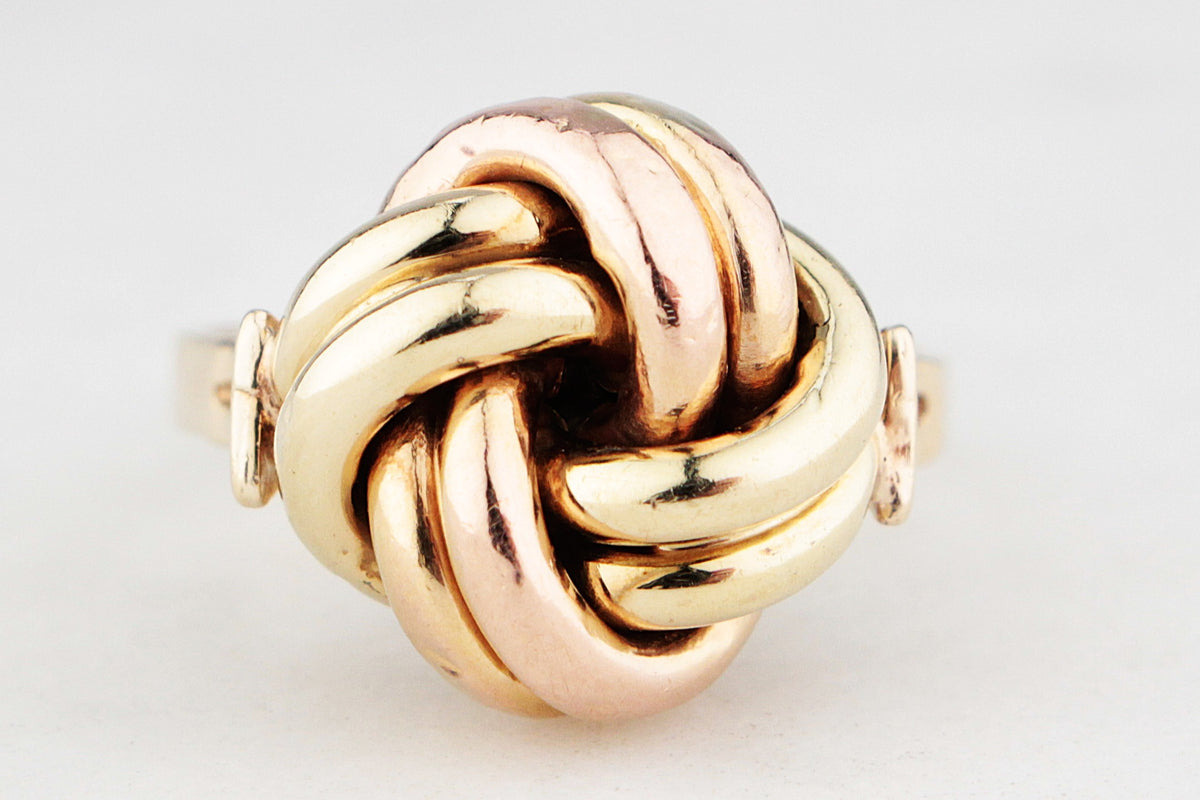 MID-CENTURY 1976 INTERTWINED KNOT RING 9ct GOLD