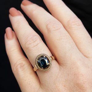 VINTAGE 2.3ct TEAL SAPPHIRE RING 14ct GOLD