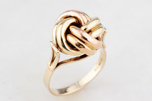 MID-CENTURY 1976 INTERTWINED KNOT RING 9ct GOLD