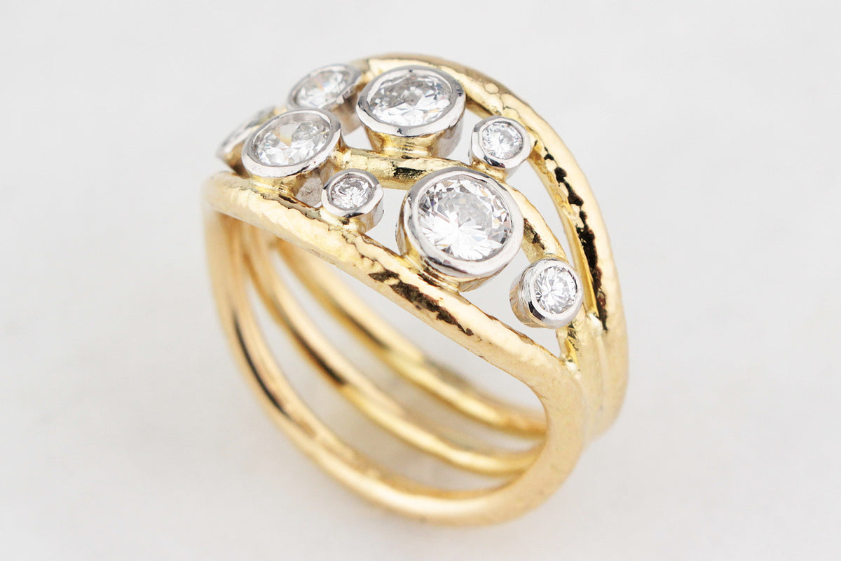 MID-CENTURY 1.16ct DIAMOND RING 18ct GOLD &amp; PLATINUM