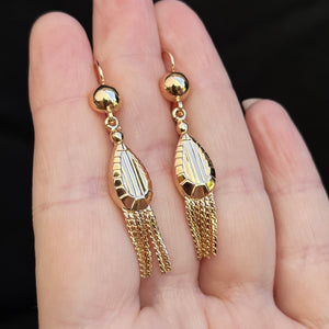 VINTAGE ITALIAN 18ct GOLD TASSEL EARRINGS