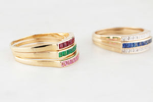 VINTAGE INTERCHANGEABLE GEMSTONE RING 14ct GOLD