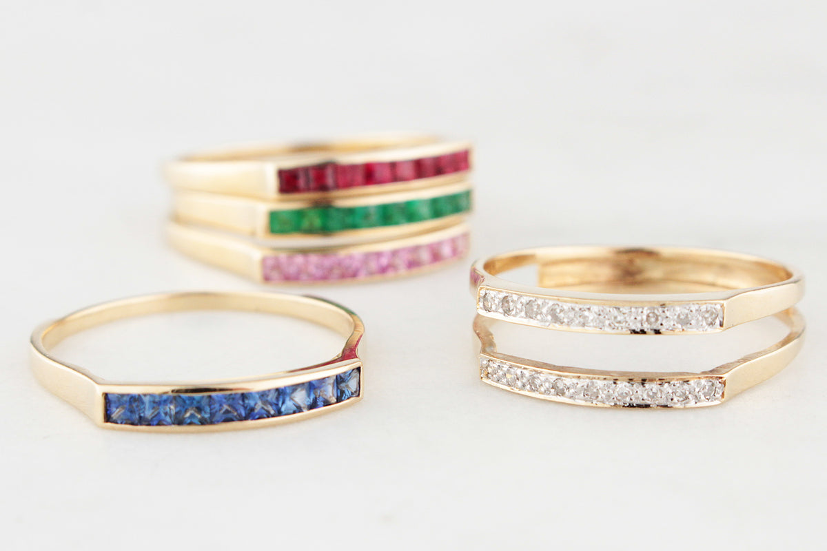 VINTAGE INTERCHANGEABLE GEMSTONE RING 14ct GOLD