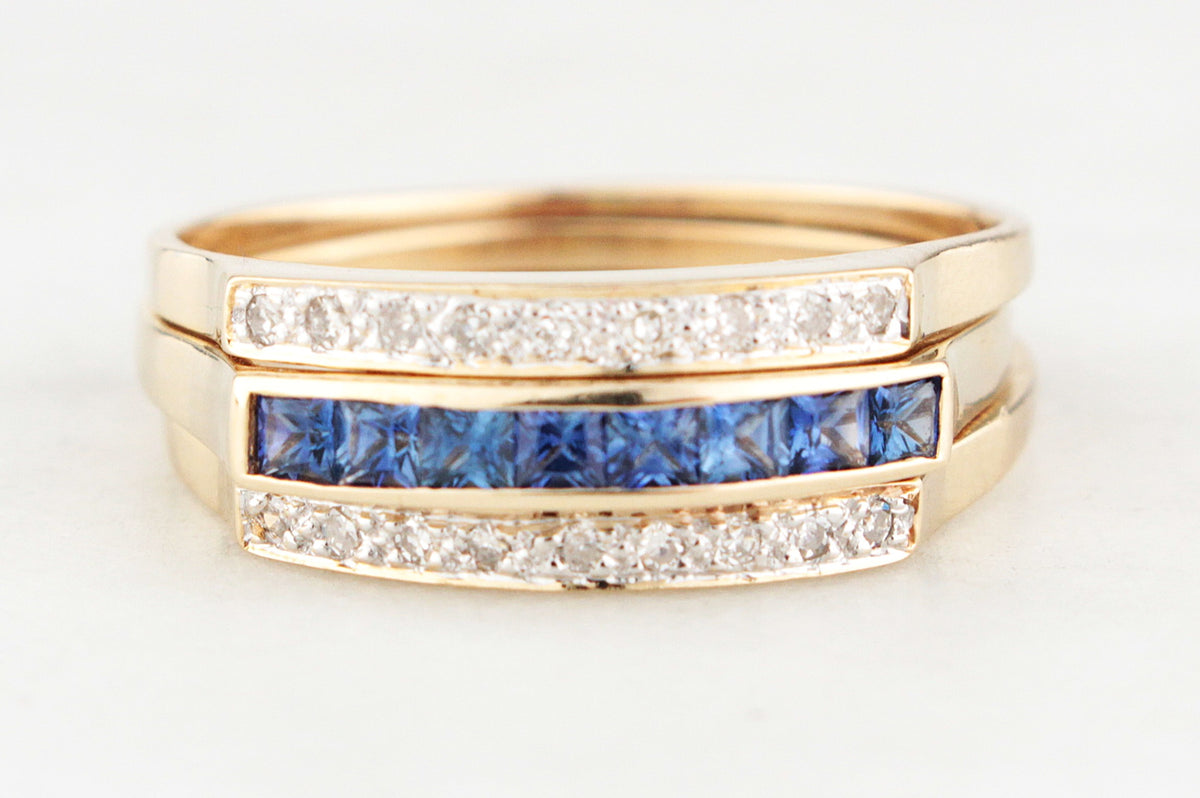 VINTAGE INTERCHANGEABLE GEMSTONE RING 14ct GOLD