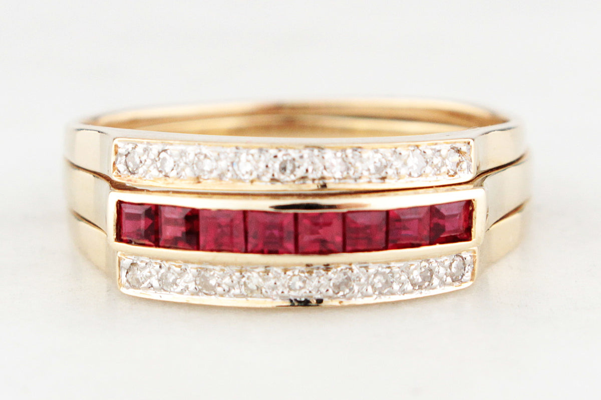 VINTAGE INTERCHANGEABLE GEMSTONE RING 14ct GOLD