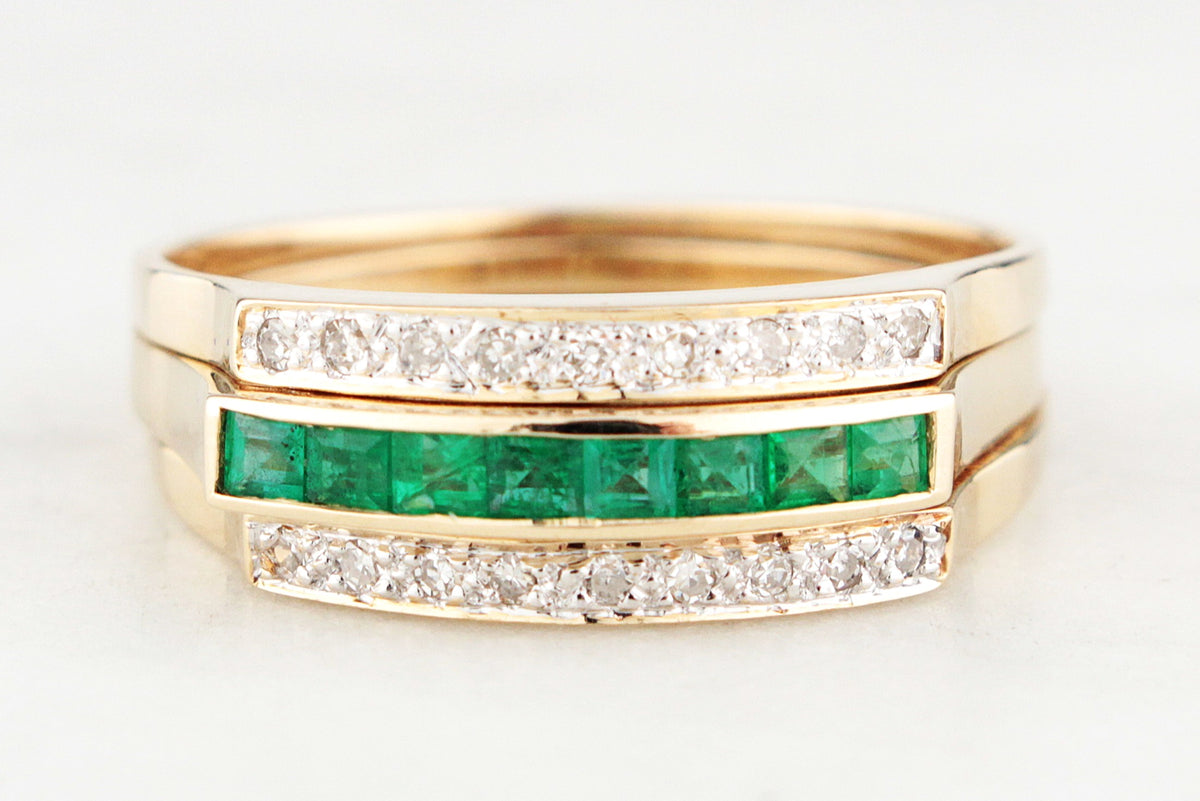 VINTAGE INTERCHANGEABLE GEMSTONE RING 14ct GOLD