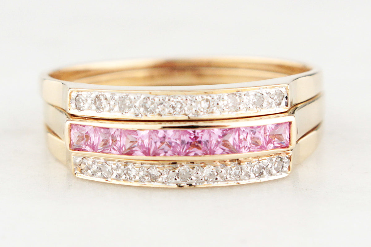 VINTAGE INTERCHANGEABLE GEMSTONE RING 14ct GOLD