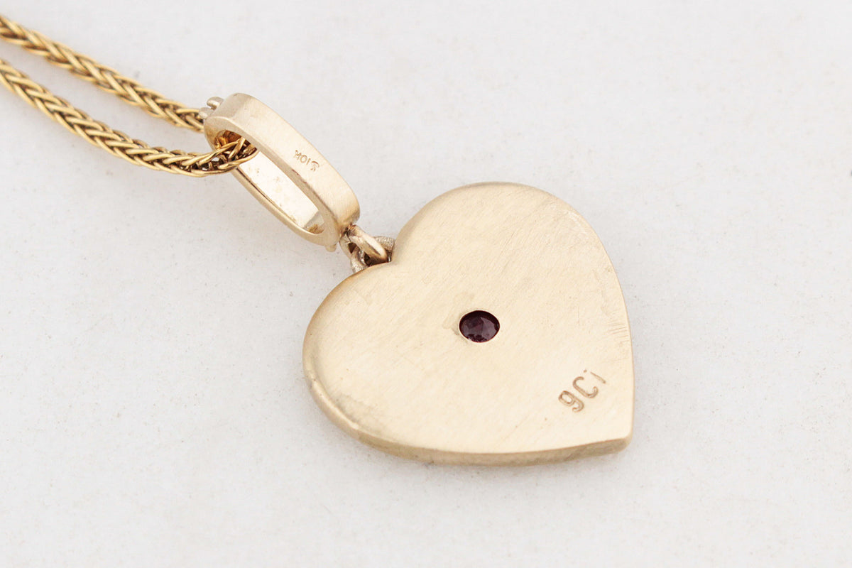 BESPOKE RUBY &amp; DIAMOND PENDANT 9ct GOLD