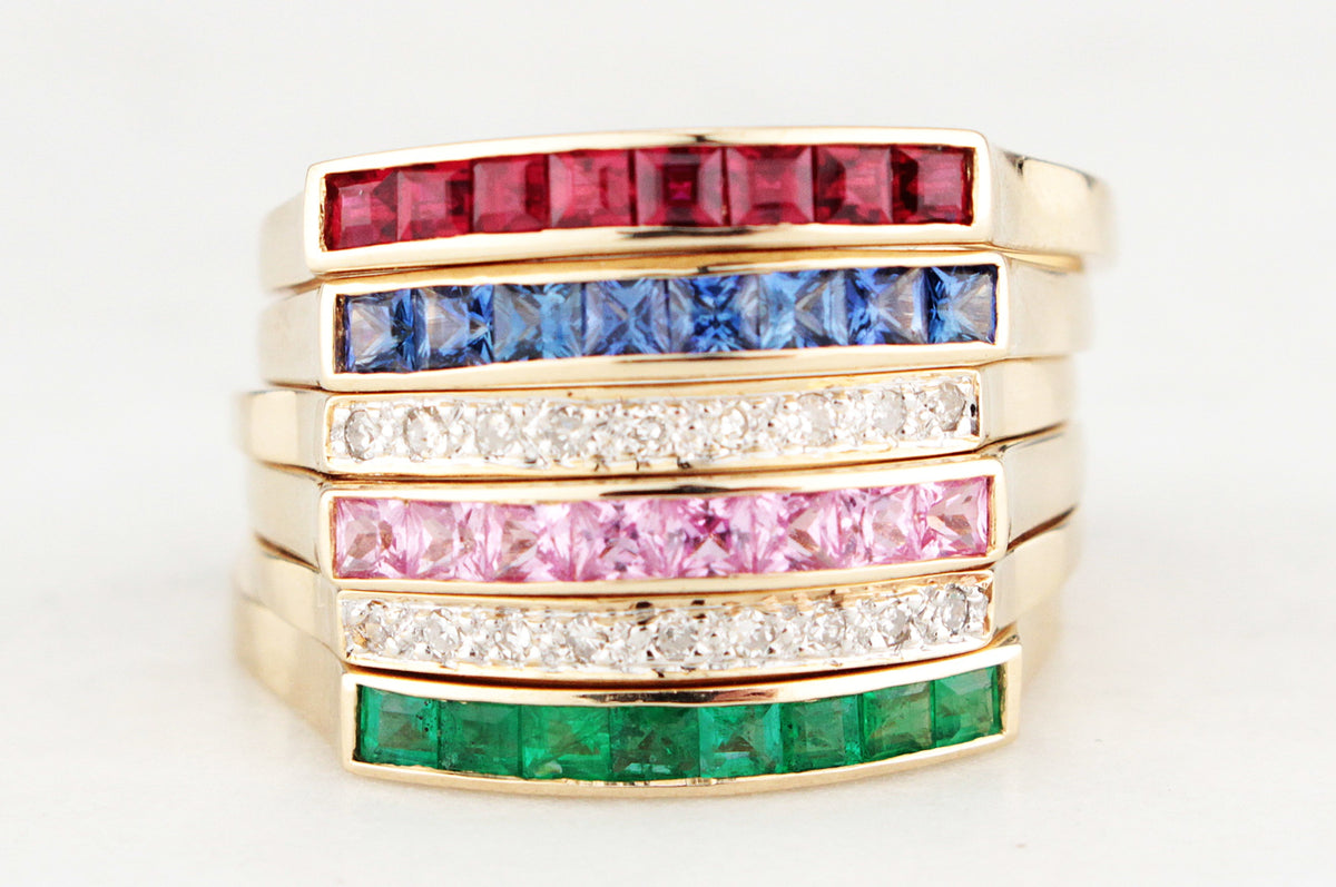 VINTAGE INTERCHANGEABLE GEMSTONE RING 14ct GOLD