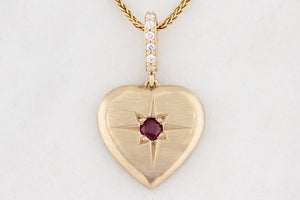BESPOKE RUBY & DIAMOND PENDANT 9ct GOLD