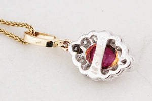 ART DECO RUBY & DIAMOND PENDANT 18ct GOLD