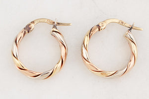 VINTAGE TWIST HOOPS 9ct GOLD