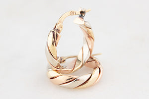 VINTAGE TWIST HOOPS 9ct GOLD