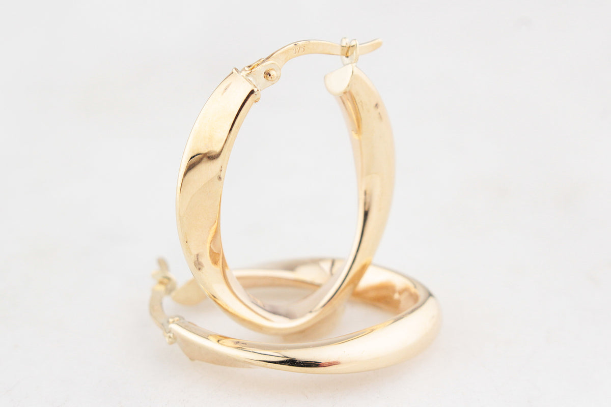 9ct GOLD TWIST HOOPS