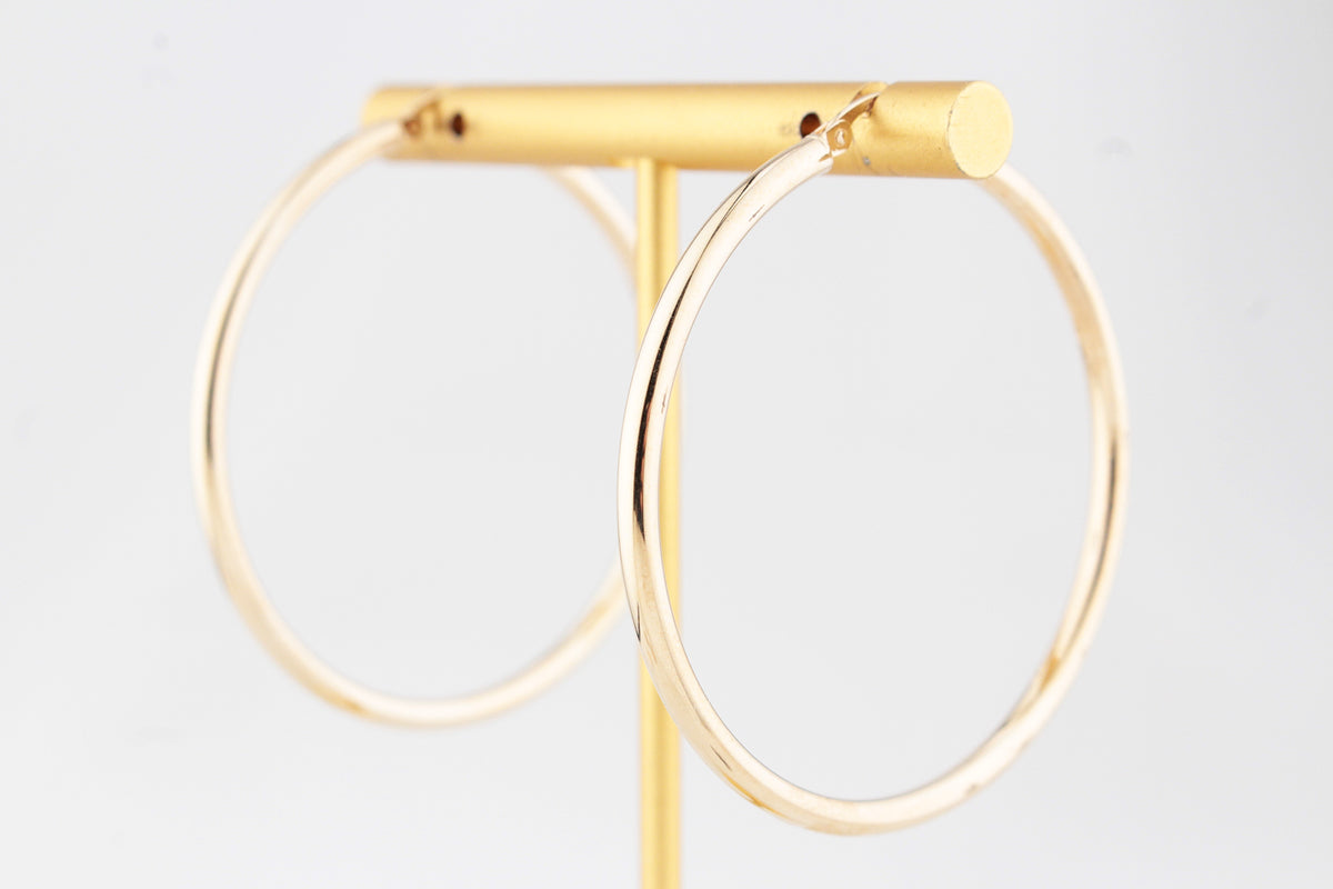 9ct GOLD LARGE HOOP EARRINGS