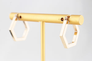 VINTAGE ITALIAN GEOMETRIC HOOP EARRINGS 9ct GOLD