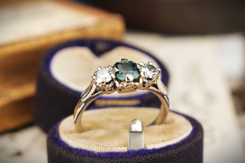 Antique trilogy diamond deals ring