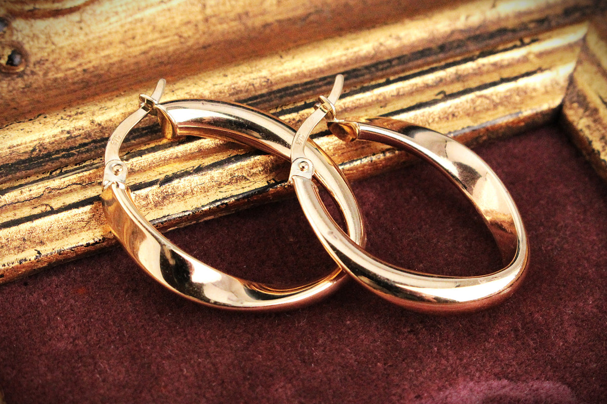 9ct GOLD TWIST HOOPS