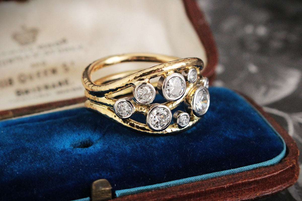 MID-CENTURY 1.16ct DIAMOND RING 18ct GOLD &amp; PLATINUM