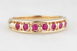 RETRO RUBY HALF-HOOP RING 9ct GOLD