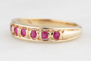RETRO RUBY HALF-HOOP RING 9ct GOLD