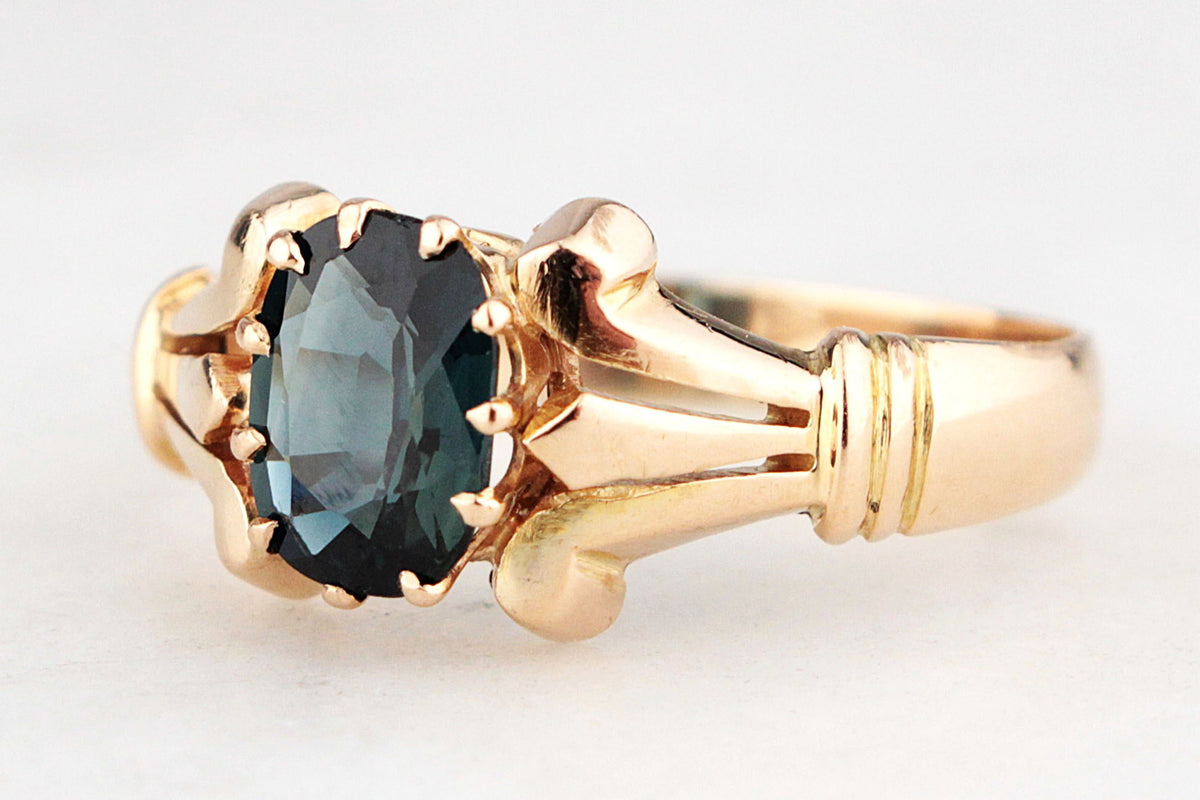ANTIQUE EDWARDIAN 1.40ct SAPPHIRE RING 14ct GOLD