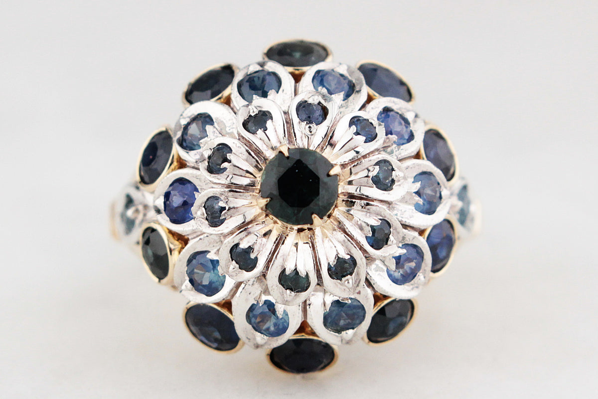 VINTAGE c1930’s SAPPHIRE DOME RING 18ct GOLD