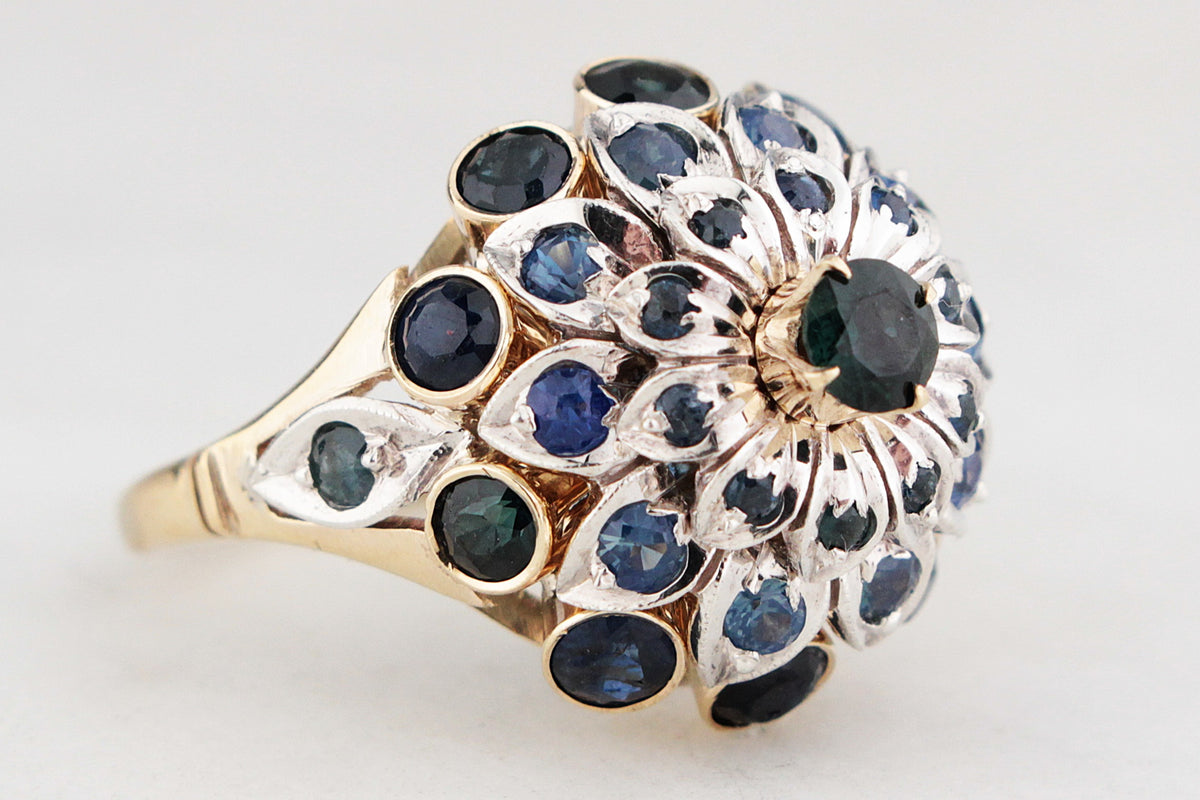 VINTAGE c1930’s SAPPHIRE DOME RING 18ct GOLD