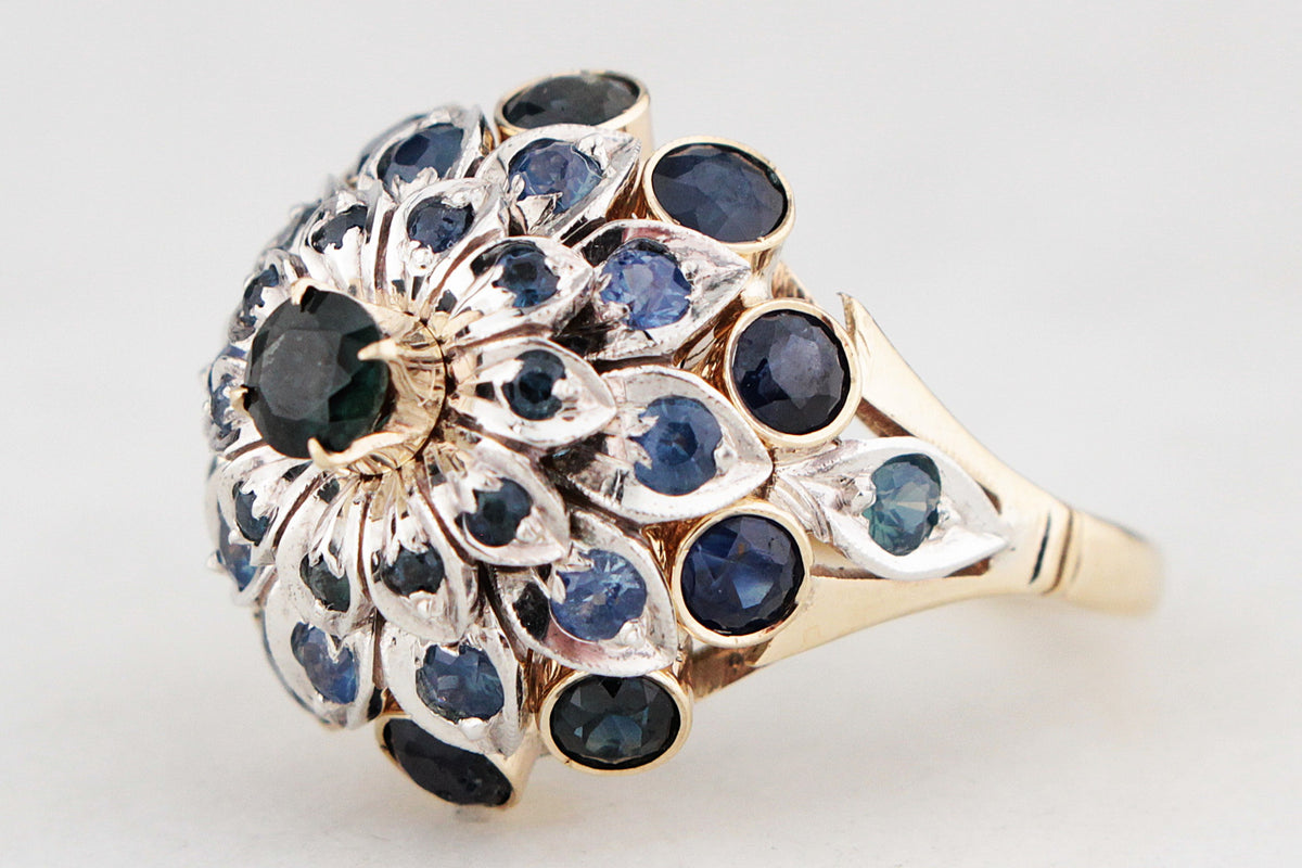 VINTAGE c1930’s SAPPHIRE DOME RING 18ct GOLD