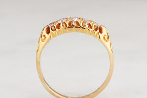 ANTIQUE LATE EDWARDIAN FIVE STONE DIAMOND RING 18ct GOLD